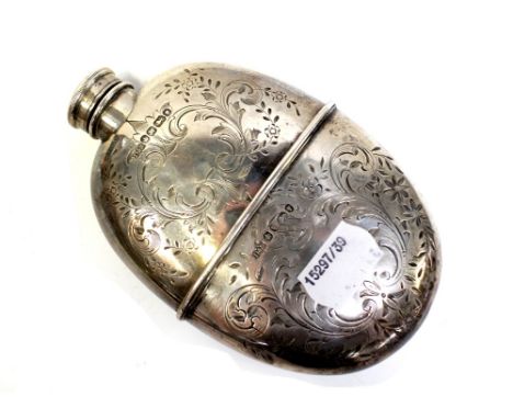 A Victorian hallmarked silver hip flask, James Dixon &amp; Son, Sheffield 1863, approx 6.6ozt. CONDITION REPORT Clear hallmar