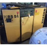 Kaeser model BS51 air compressor, serial number 4101002, 40 HP electric motor belt drive, 1765