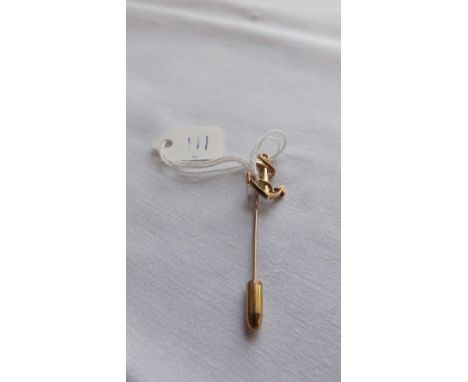 9ct anchor stick pin 1.7g      