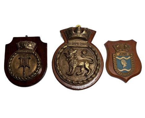 A COLLECTION OF NAVAL SHIP'S BADGES
comprising H.M.S. Superb; H.M.S. Juno; H.M.S. Bigbury Bay; H.N.o.M.S. Ula; H.N.o.M.S. Uts