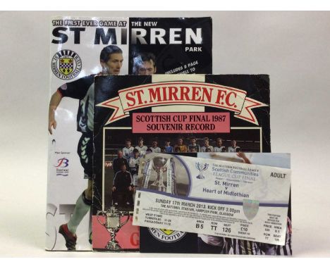 ST MIRREN FOOTBALL CLUB, EPHEMERA, PENNANTS AND A VINYL RECORD, including a vinyl single record commemorating the Scottish Cu