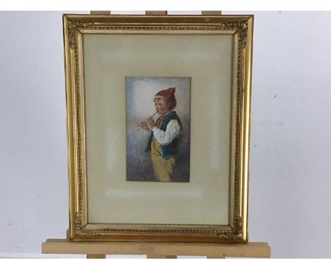 DUDLEY HARVEY (BRITIH 20TH CENTURY), PORTRAIT OF A BOY  watercolour on paper mounted, framed and under glassoverall size 60cm