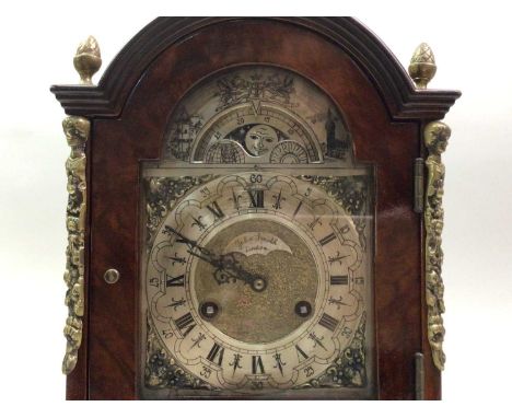 EDWARDIAN INLAID MAHOGANY MANTEL CLOCK ALONG WITH A WALNUT BRACKET CLOCK the bracket clock by John Smith of Londonthe Edwardi