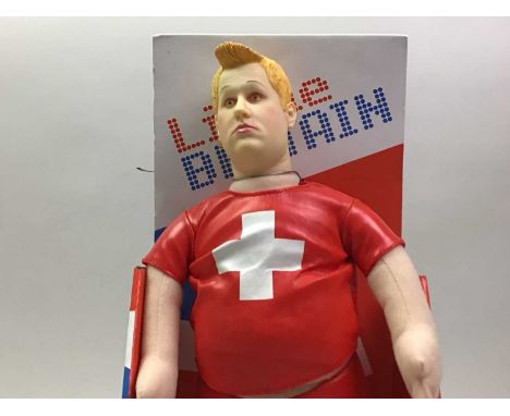 LITTLE BRITAIN TALKING TOY AND OTHER ITEMS  including modern clocks and a vintage telephone