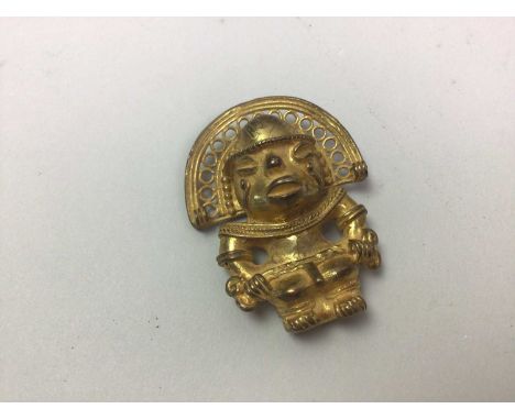 COLLECTION OF METAL WARE including Aztec and other figuresthe tallest 17cm high