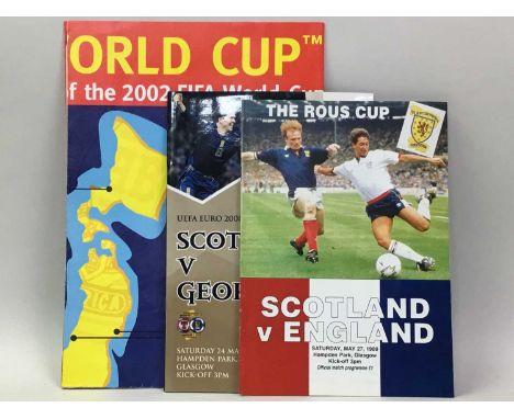 COLLECTION OF SCOTLAND INTERNATIONAL PROGRAMMES ALONG WITH WORLD CUP PROGRAMMES including Mexico 86, France 98, and USA 94, a