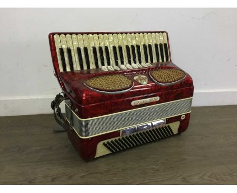 EXELSIOR ACCORDION in carry case, along with sheet music