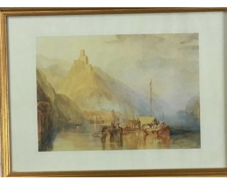 PRINT AFTER J M W TURNER AND FOUR OTHER PRINTS each in a gilt frame38cm x 53cm