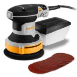 RRP £30.61 DEKOPRO Random Orbit Sander 300W with 16Pcs Sandpapers