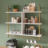 RRP £85.73 Bestier 3 Tier Floating Pipe Shelving 115CM Industrial