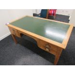 Leather inlaid table
