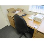 Oak effect desk