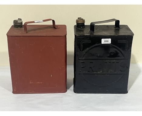 Two vintage petrol cans - Pratts and Light Shale Oil