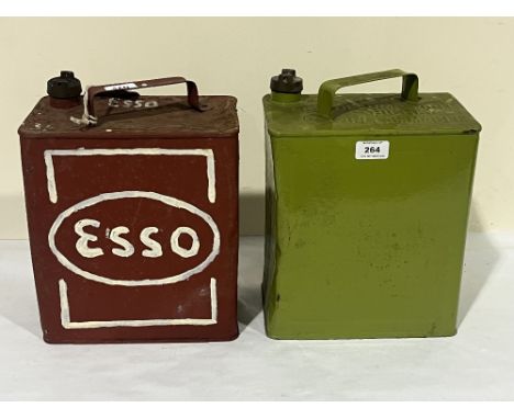 Two vintage petrol cans - Esso and SM &amp; BP Ltd