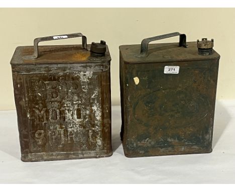 Two vintage petrol cans - Esso and BP Motor Spirit