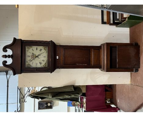 A 19th century oak and mahogany 30hr longcase clock, the 13" dial signed Griffith Davies Dolgelly. 86½" high. Base panel deta