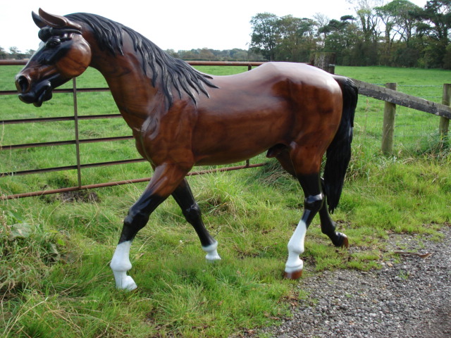 life size wooden horse