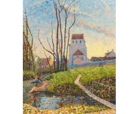 EMILE-GUSTAVE CAVALLO-PEDUZZI(Paris 1851 Lagny-sur-Marne 1917)Les lavandières. Um 1888.Öl auf Leinwand.Unten links signiert: 
