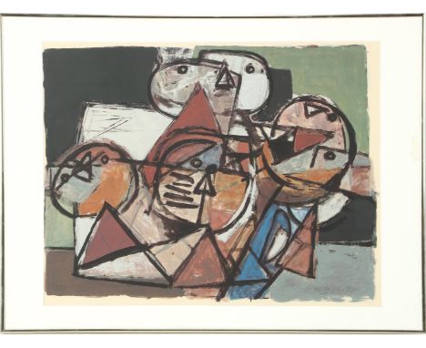 Corneille (Cornelis Guillaume van Beverloo) (1922-2010)Composition with figures, color lithograph dated 1987, E/A, 50x65 cm, 