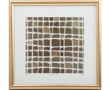 Christiane Behr (1969-)Composition with planes, lithograph 710/800, outside size is 55x55 cm
