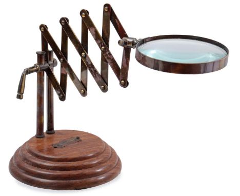 Magnifying glass on a stand based on an antique model, approx. 25 cm high