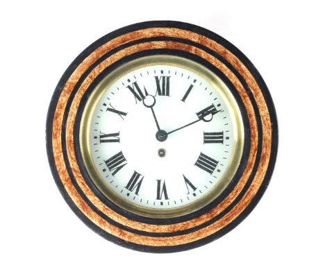Old station clock, 38 cm diameter (spring pendulum broken, no key)