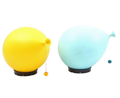 Yves Christin (1949-1999)Blue and yellow plastic table, ceiling or wall lamp in the shape of a balloon, design by Yves Christ