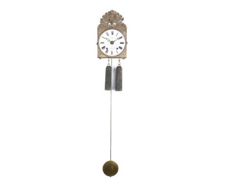 Comtoise clock, marked Jle Baudoin a Ardimont on the dial, with folding pendulum