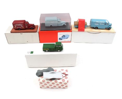 4 scale model cars including Fiat 621 1939, Fiat 621 Con Carrello Trasporto Maserati 1939, Gordini Engelbert Race Transportek