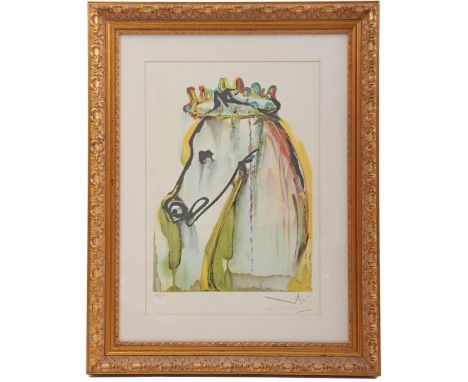 Color lithograph after Salvador Dali, Horse, 233/250, outside size is 70x55 cm