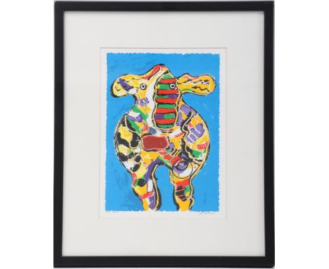 Peter Diem (1945-)Cow, color lithograph, limited edition 3005/4000, outside size is 58x48 cm