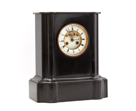 Natural stone table clock with Barrard &amp; Vignion timepiece, France, early 20th century, 38 cm high, 32 cm wide, 17 cm dee