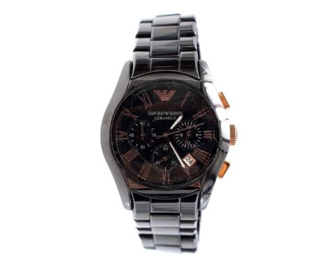 Emporio Armani men's wristwatch on a steel strap