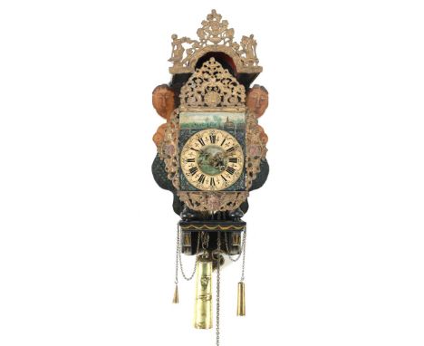 Frisian chair clock, Holland 19th century, 73 cm high