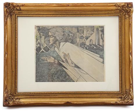 Jan Toorop (1858-1928)Color lithograph De Heilige Schreed from 1914, outside size is 40x50 cm