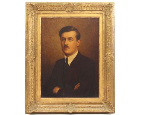 Signed Bernh. Schmid, portrait of Carl Müller (1888-1923), canvas dated 1924, 69x50 cm
