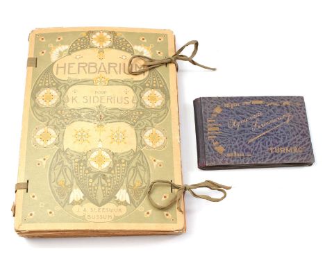 Album Herbarium by K. Siderius, published by J.A. Schleswig Bussum, size 33x22 cm and rare booklet Olympiad Remembrance 1928,