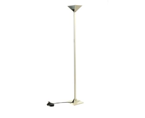 Afra & Tobia ScarpaAluminum floor lamp with glass shade (1 defect), design Tobia & Afra Scarpa version Flos, model 'Papillona