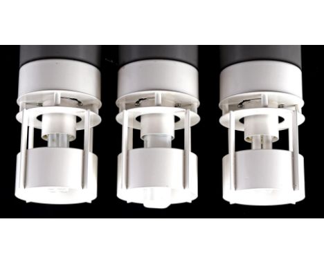 Vilhelm Wohlert (1920-2007)3 minimalist white metal ceiling lamps, design Vilhelm Wohlert, executed by Louis Poulsen, model '