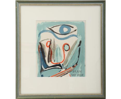 Color lithograph after Bram van Velde, composition without title, 30x26 cm