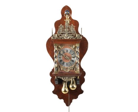Zaanse clock in walnut case, 91 cm high (damage to case edge)