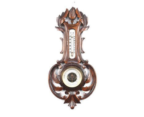Dutch holosteric barometer, with address C. Schievekamp optician Arnhem, 45 cm high