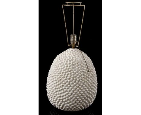 Marcello Fantoni (1915-2011)Pineapple-shaped ceramic lamp with upholstered shade, design Marcello Fantoni, executed by Fanton