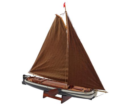 Scale model of a barge, 75 cm high, 80 cm long