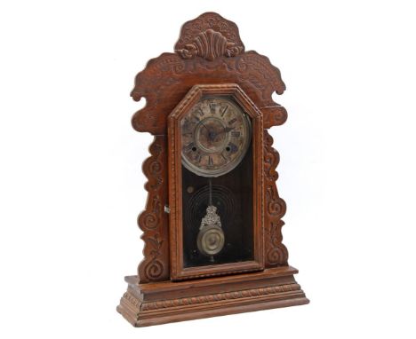 Clock can be used both standing and hanging, in walnut case, 58 cm high, 36.5 cm wide