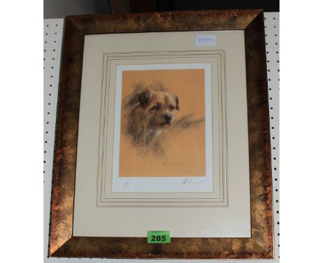 	MICK CAWSTON Study of a terrier. Signed limited addition print 