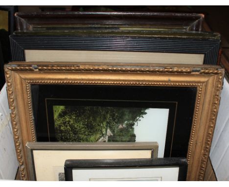 	A reverse glass print and other pictures