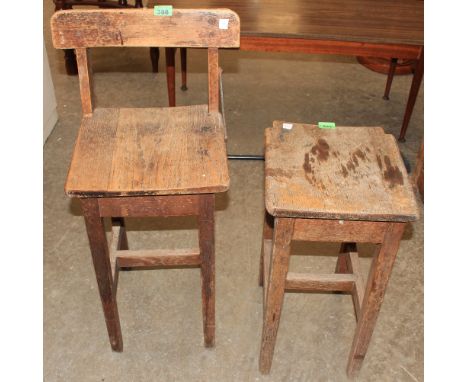	A country high chair and stool