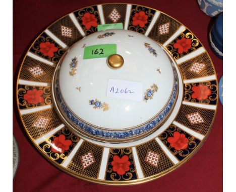 	A pair of Royal Crown Derby plates, a Limoges bowl and cover and six item of jasperware