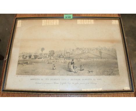 	An engraved print, opening of the Bishops Castle Railway, October 24th 1865